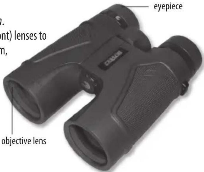 eyepiece (ont) lenses to m, objective lens