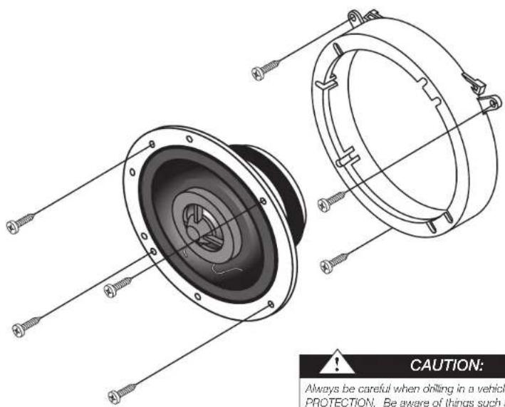 CAUTION: Always be careful when drilling in a vehicle PROTECTION. Be aware of things such as #