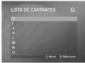 LISTA DE CANTANTES I J K L M N O Mover Selector