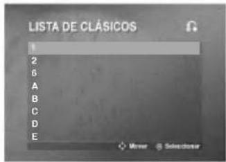 LISTA DE CLÁSICOS 1 2 6 A B C D E Mover Selectorar