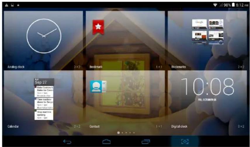 Analog clock 2 x 2 bookmark 1 x 1 Blockmarks 2 x 2 Sep 27 Calendar 3 x 2 Contact 1 x 1 Digital clock 10:08 FIL, OCTOBER 05 9 x 2