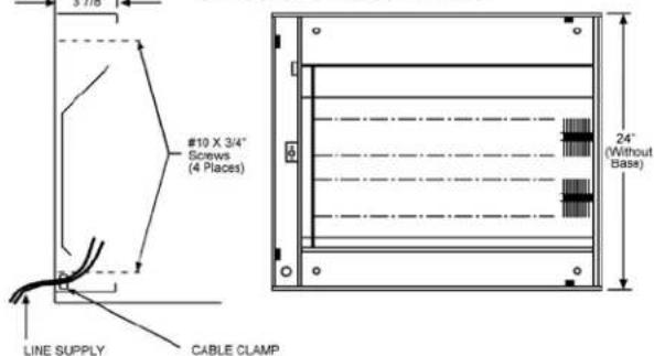 3/10 #10 X 3/4" Screws (4 Places) LINE SUPPLY CABLE CLAMP 24" (Without Base)