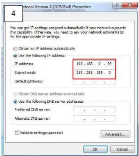 4 You can get IP settings assigned automatically if your network supports this capability. Otherwise, you need to ask your network administrator for the appropriate IP settings. Obtain an IP address automatically Use the following IP address: IP address: 192 . 168 . 0 . 99 Subnet mask: 255 . 255 . 2…