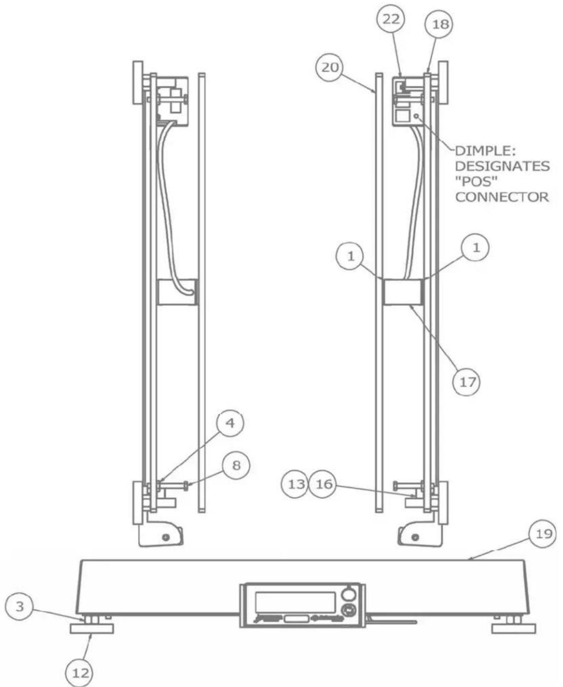 DIMPLE: DESIGNATES "POS" CONNECTOR 1 20 22 18 4 8 1 1 17 13 16 19 3 12