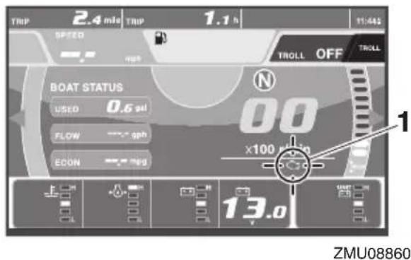 TRIP 2.4 m/s TRIP 1.1 h 11:46 SPEED TROLL OFF TROLL BOAT STATUS USED 0.6 gal FLOW 0.0 gph ECON 0.0 mg N 00 x100 13.0 ZMU08860