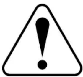 Warning symbol with exclamation mark inside triangle, commonly used to indicate caution or hazard