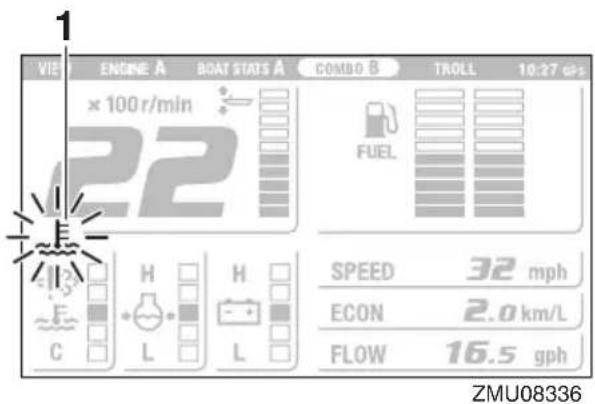 VIEW ENGINE A BOAT STATS A COMBO B TROLL 10:27 gps × 100 r/min 22 FUEL SPEED 32 mph ECON 2.0 km/L FLOW 16.5 gph ZMU08336
