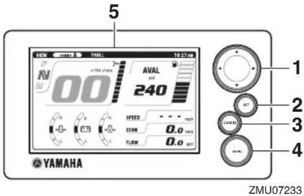 5 VIEW TROLL 10:27AM N 00 AVAL 240 SPEED ECON FLOW 0.0 mm 0.0 mm YAMAHA 1 2 3 4 GCT CANCEL NANA ZMU07233