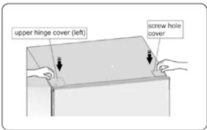 upper hinge cover (left) screw hole cover
