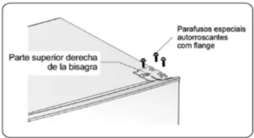 Parte superior derecha de la bisagra Parafusos especiais autorroscantes com flange