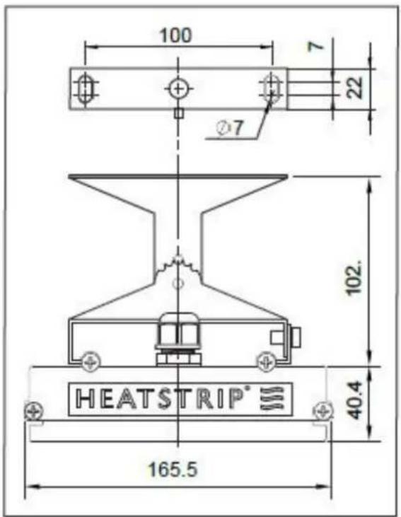 100 7 22 Ø7 102. 40.4 HEATSTRIP 165.5