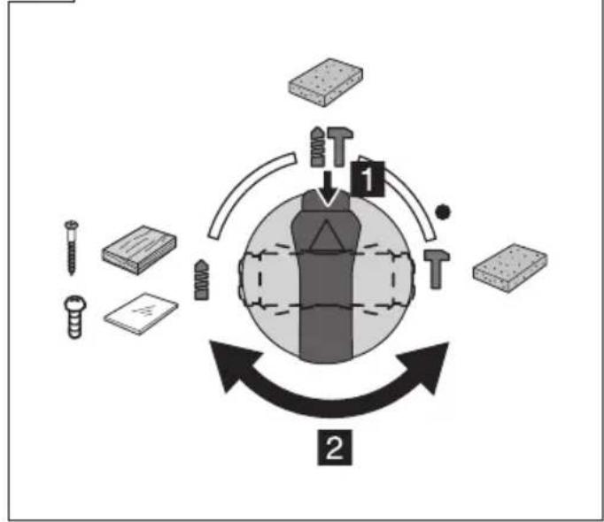 Diagram illustrating mechanical assembly with labeled components and directional arrows, including bolts, screws, and blocks.