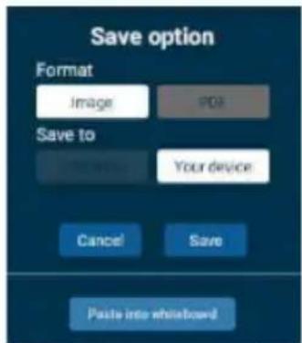 Save option Format Image Image Save to Your device Cancel Save Paste into whiteboard