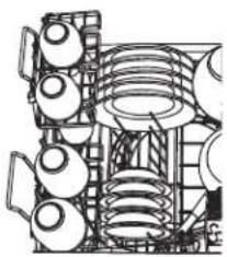 Technical line drawing of a mechanical assembly with rollers and springs (no text or symbols)
