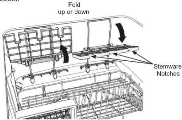 Fold up or down Stemware Notches