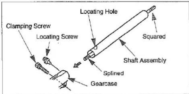 Clamping Screw Locating Screw Locating Hole Squared Shaft Assembly Splined Gearcase