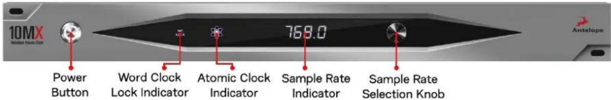 10MX Antelope Power Button Word Clock Lock Indicator Atomic Clock Indicator 768.0 Sample Rate Indicator Sample Rate Selection Knob
