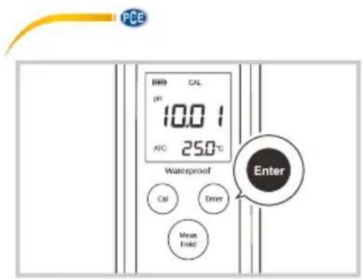 PCE 10.0 °C 25.0 °C Waterproof Enter Cal Enter Mean Field