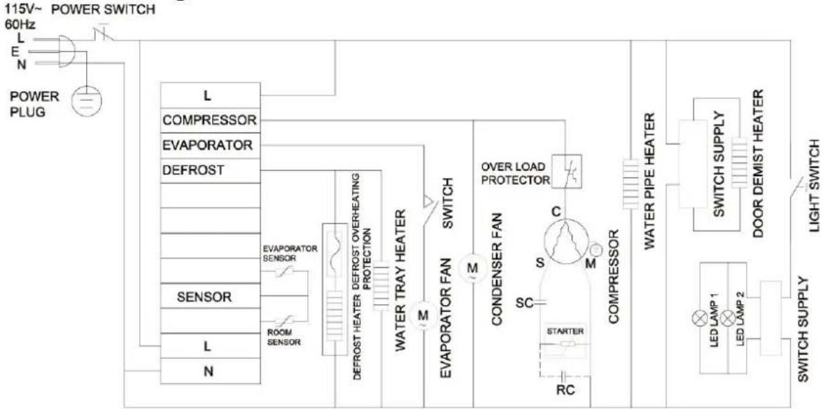 Premium PFV126DX - Electrical Connection Electronic diagram - 1