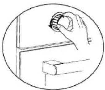 Line drawing of a hand holding a cylindrical object over a window (no text or symbols)