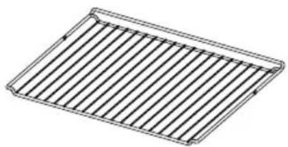 Isometric line drawing of a rectangular plate with vertical slats (no text or symbols)