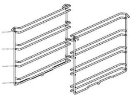 Technical line drawing of two parallel metal lattice structures with no text or symbols
