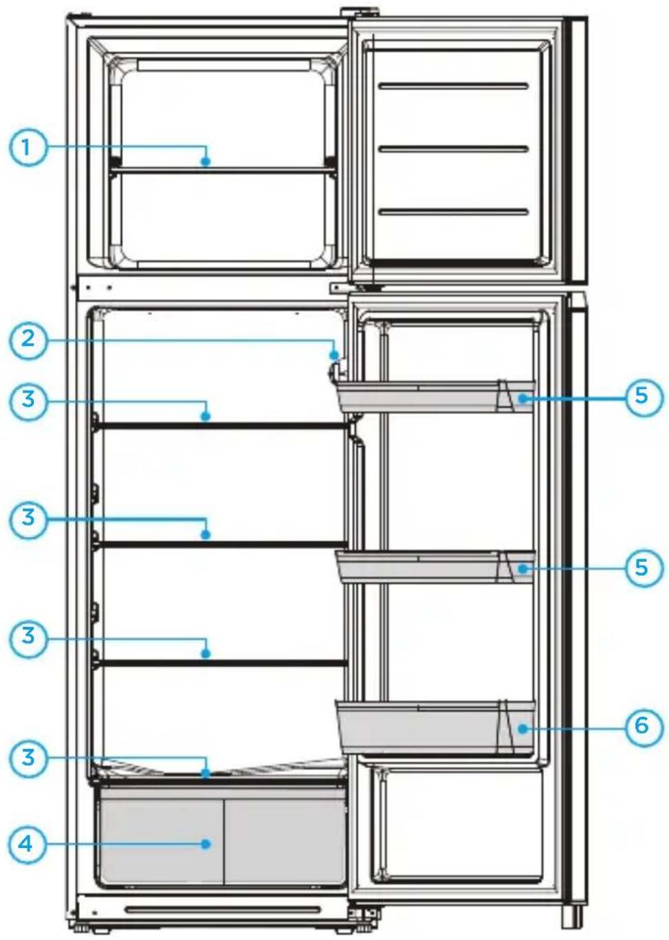 MIDEA MD-RT411FGF01 - - Identifi cação das Peças - 1