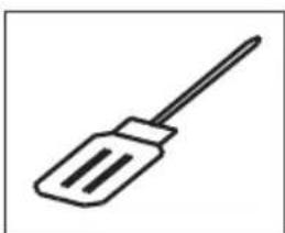Simple line drawing of a screwdriver (no text or symbols)