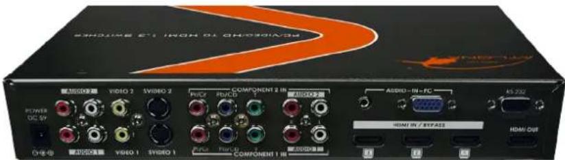 SINHUIKE 2.1 HIGH DR.03/04/04 POWER DC 5V COMPO VIDEO 2 VIDEO 2 COMPONENT 2 IN RGB RGB T AUDIO 2 ASSIO - IN - FC AS 200 HDMI IN / BYPASS HDMI OUT