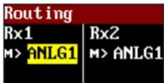 Routing Rx1 M> ANLG1 Rx2 M> ANLG1