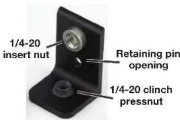 1/4-20 insert nut Retaining pin opening 1/4-20 clinch pressnut
