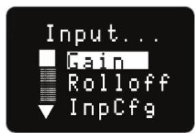 Input... Gain Rolloff InpCfg