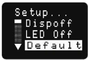 Setup... ■ Dispoff LED Off Default