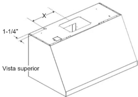 1-1/4" Vista superior
