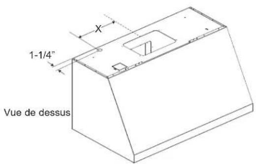 1-1/4" Vue de dessus