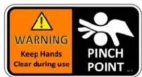 WARNING Keep Hands Clear during use PINCH POINT