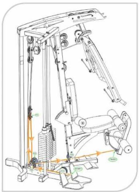 Technical diagram of a mechanical lifting device with labeled components and motion indicators