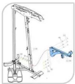 Technical diagram of a mechanical device with labeled components and wiring connections