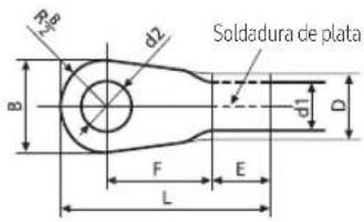 R d2 Soldadura de plata B F E L D d1