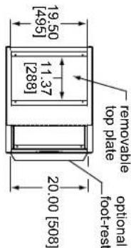 19.50 [495] 11.37 [288] 20.00 [508] 20.00 [508] Removable top plate optional foot-resl