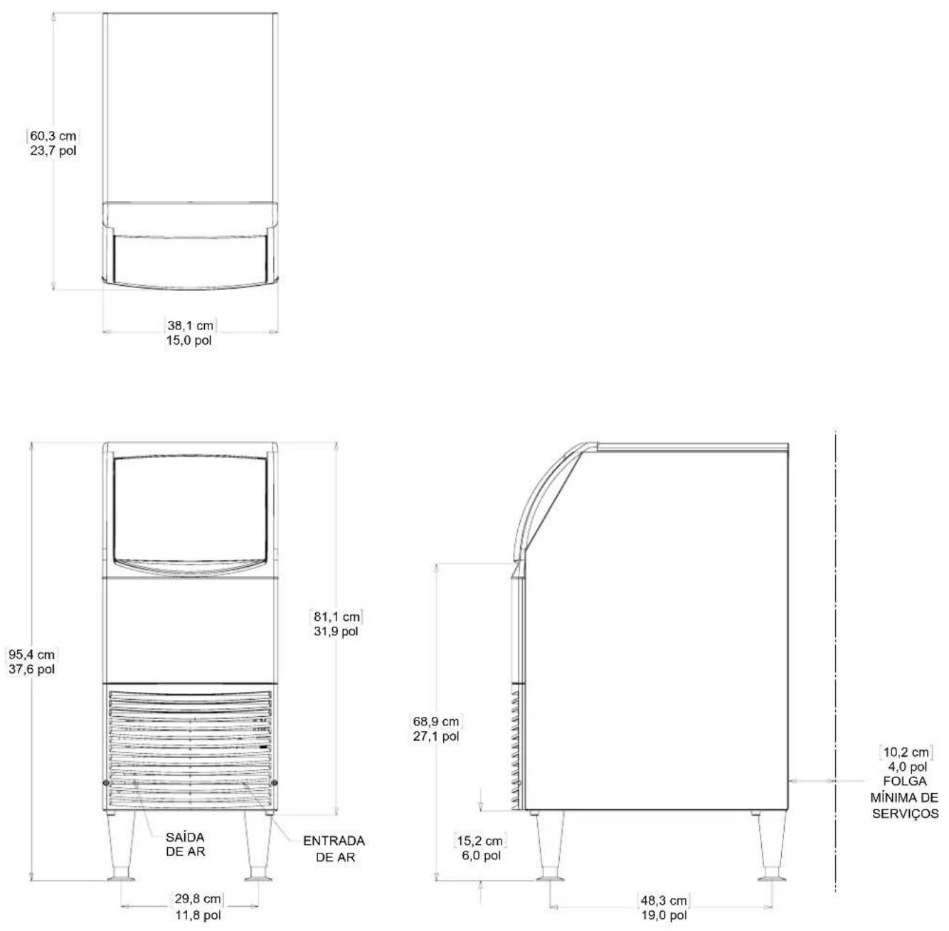 Scotsman CUR0715 - Layout do gabinete, CUR0415 e CUR0715 - 1
