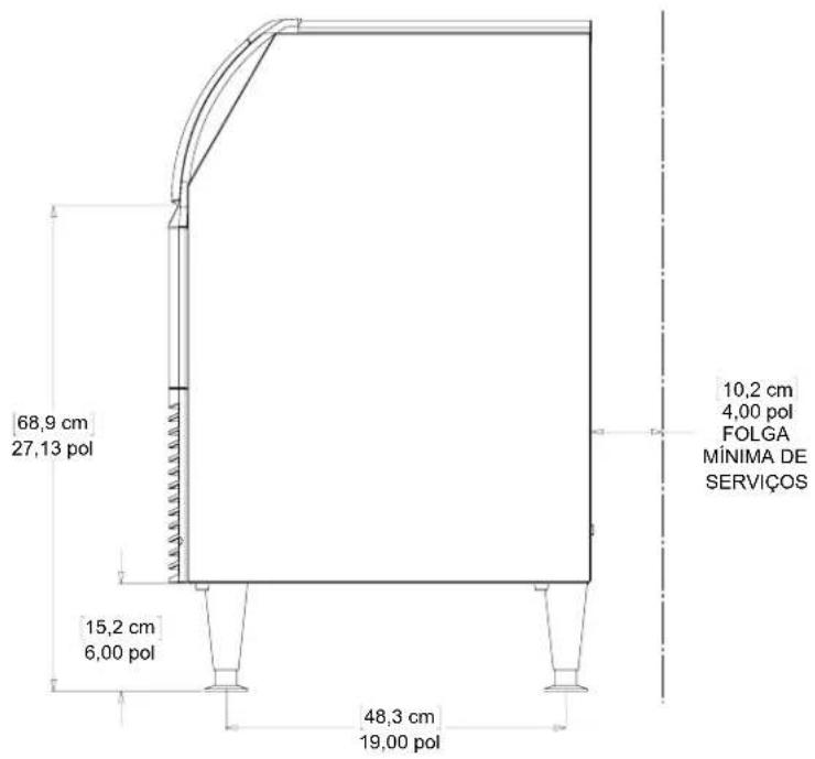 68,9 cm 27,13 pol 15,2 cm 6,00 pol 48,3 cm 19,00 pol 10,2 cm 4,00 pol FOLGA MÍNIMA DE SERVIÇOS
