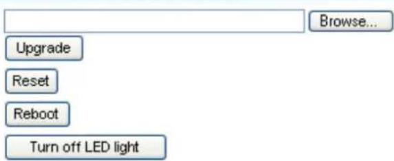 Browse... Upgrade Reset Reboot Turn off LED light