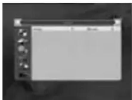 Computer monitor interface with control panel and status bar (no readable text or symbols)