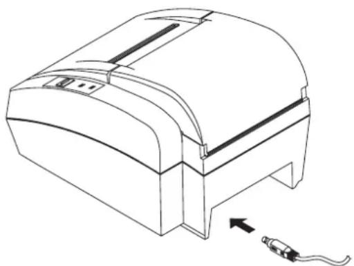 Line drawing of a portable electronic device with a cable inserted, showing internal structure and no text or symbols.