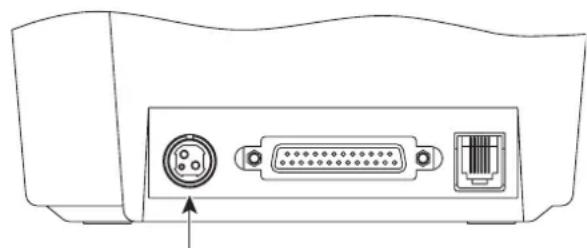Diagram of a computer monitor rear panel showing ports and connectors (no text or labels)