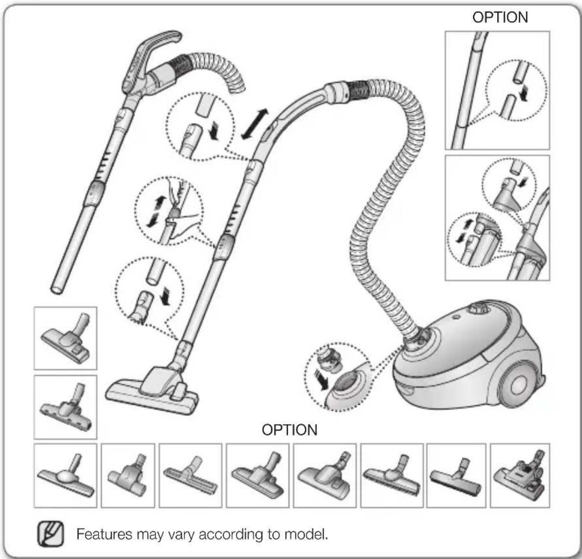 OPTION OPTION Features may vary according to model.