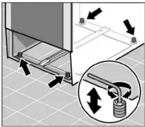 Diagram illustrating a mechanical assembly with directional arrows and a magnified inset showing a spring-loaded component.