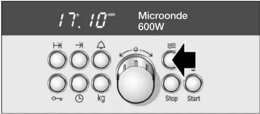 17h.10min Microonde 600W → → ↑ ← → ← kg Stop Start