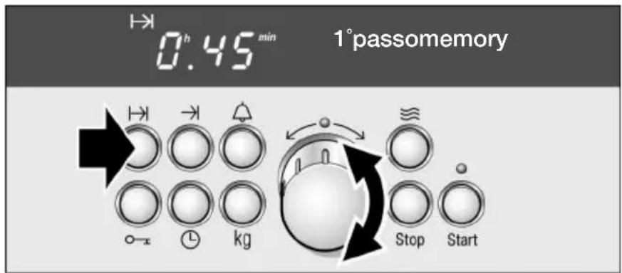 0h 45 min 1° passomemory → → → ← ← Stop Start